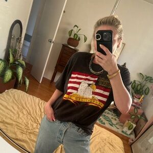 Black Graphic Sturgis T-Shirt with Eagle Design